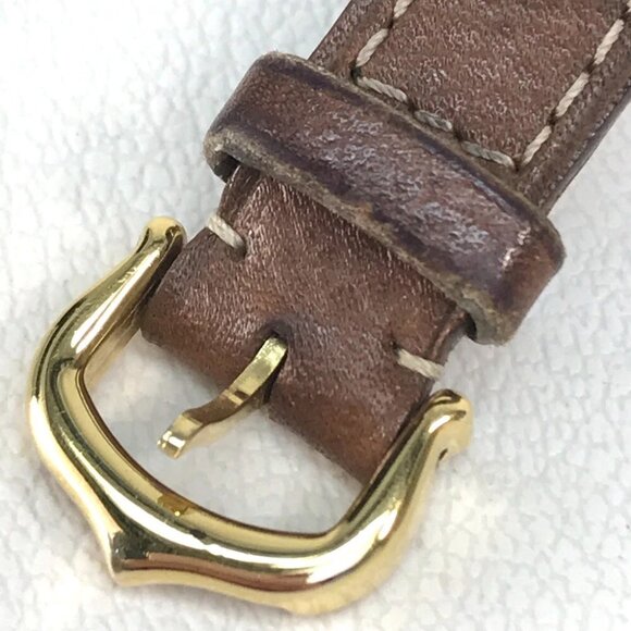 CARTIER 1801 vintage Must Rondo Vermeil Women\'s Wristwatch SV925/Leather belt